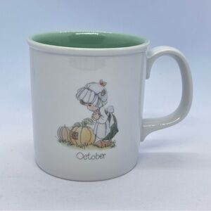 Vintage Enesco Precious Moments October Birthday Month Mug Coffee Tea Cocoa 1988